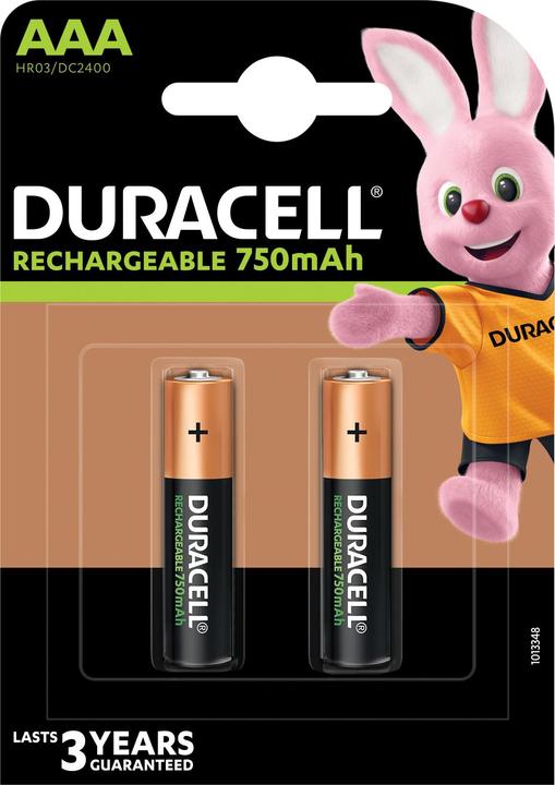 Immagine prodotto Duracell Ricaricabili Plus Ministilo AAA B2 2pz (2 pz., AAA / LR03 / Micro / R03 / AM4 / MN2400 / KR03, 750 mAh)