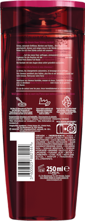 Produktbild L'Oréal Paris Arginine Resist (250 ml, Flüssiges Shampoo)