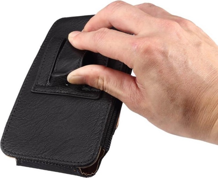 Immagine prodotto Cover-Discount Nylon - Borsa da cintura in pelle con tasca per carte di credito nero / L