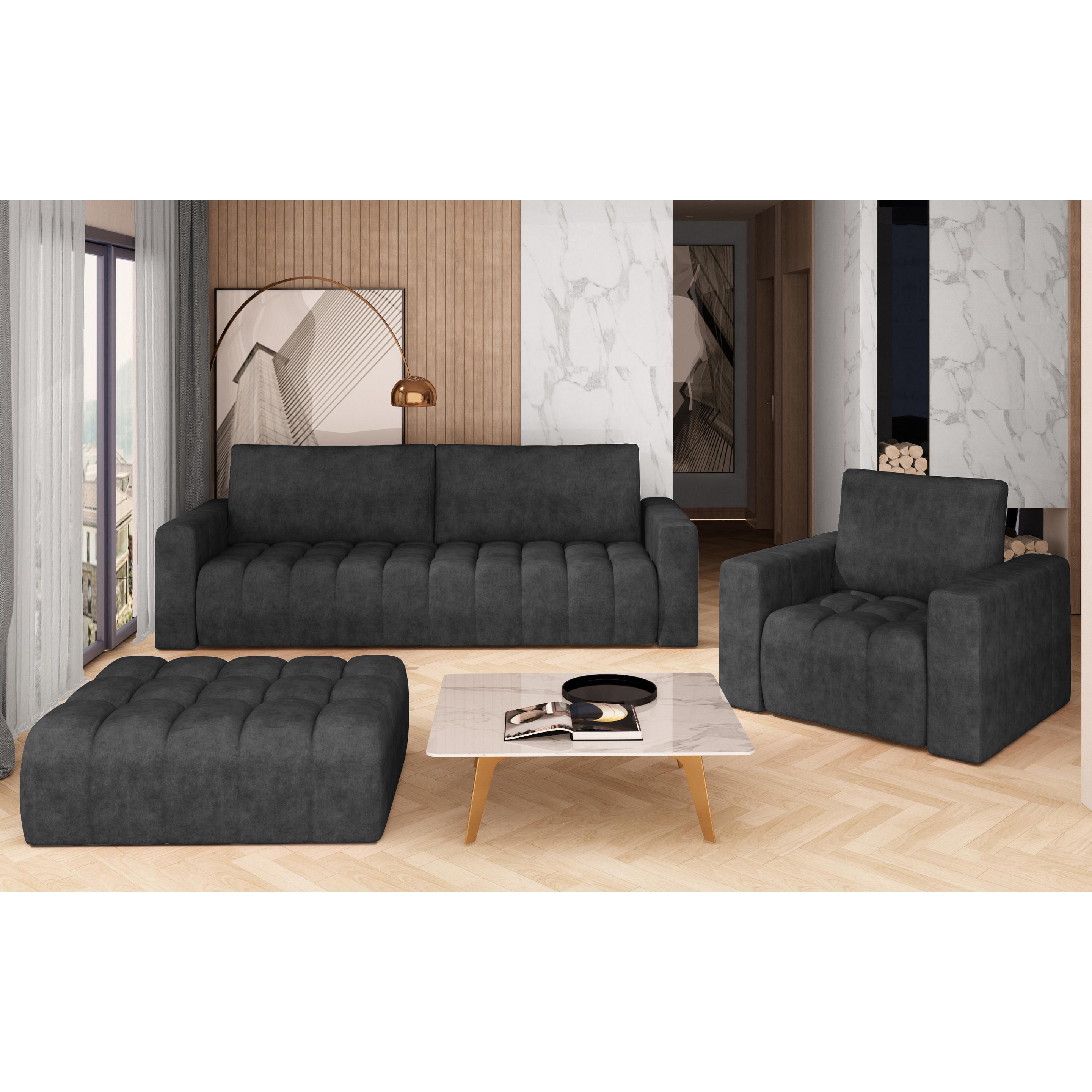 ELTAP, Sofa, Lazaro 3+1+Pouf (Polstergruppe, Bettsofa)