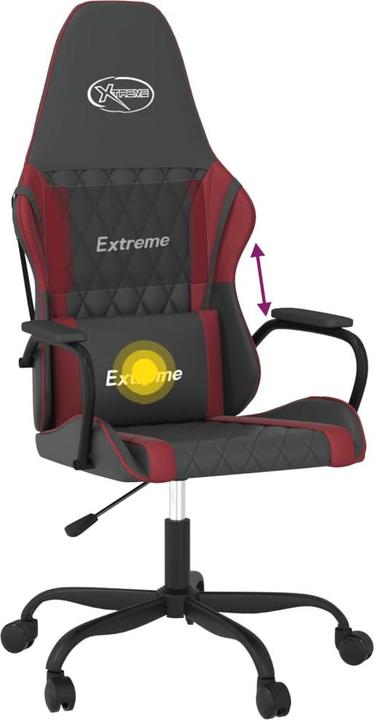 Image du produit vidaXL Gaming-Stuhl mit Massagefunktion Schwarz und Weinrot