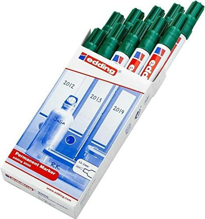 Produktbild Edding Permanentmarker 3000 (Grün, 3 mm, 10 x)