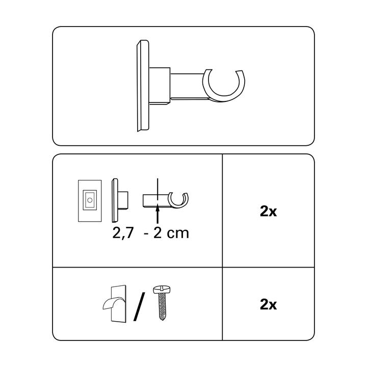 Actual product image Gardinia Support for café bars California Ø 10/12 mm 2.7 cm