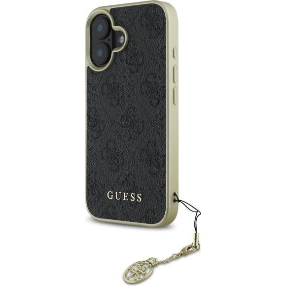 Guess GUHCP16MGF4GGR iPhone 16 Plus 6.7" czarny/black hardcase 4G Charms Collection, Handykette, Schwarz