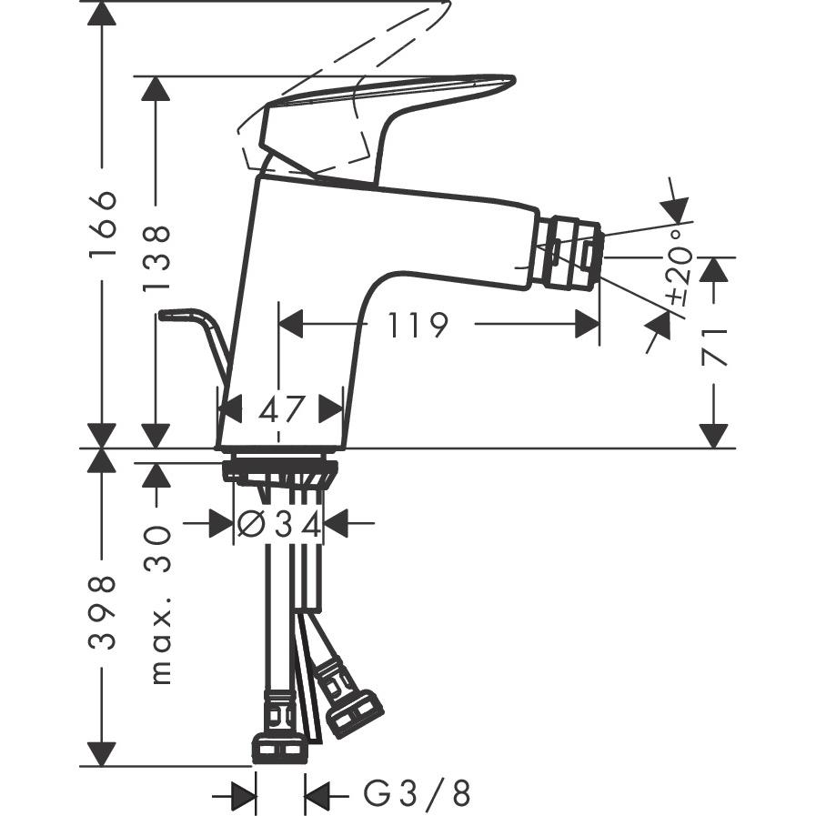Thumbnail - hansgrohe, Badarmatur, Logis Bide70 maisytuvas bide