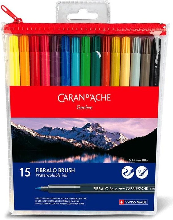 Image du produit Caran d'Ache Fibralo Brush Metallschachtel (Multicolore, 15 x)