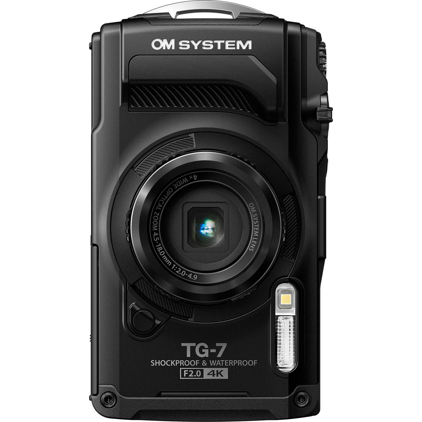 Schwarze Kameratasche Für Olympus Tough TG-7 – Stoßgedämpft, Wasserabweisend, Mit Schultergurt & Zubehörfächern