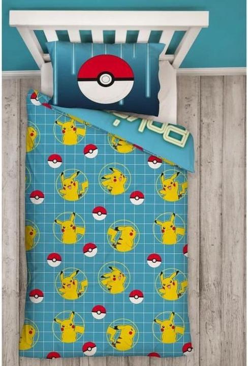 Actual product image Pokémon Bettbezug-Set Gelb Double size 2 Stücke (140 x 200 cm, 63 x 63 cm)