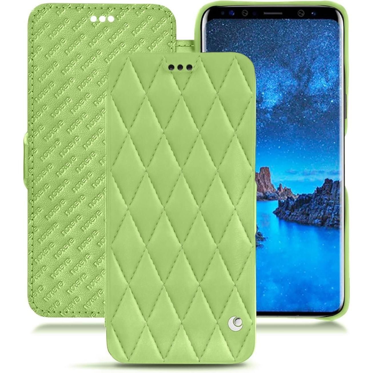 Thumbnail - Noreve Lederschutzhülle horizontal (Samsung Galaxy S9), Smartphone Hülle, Grün