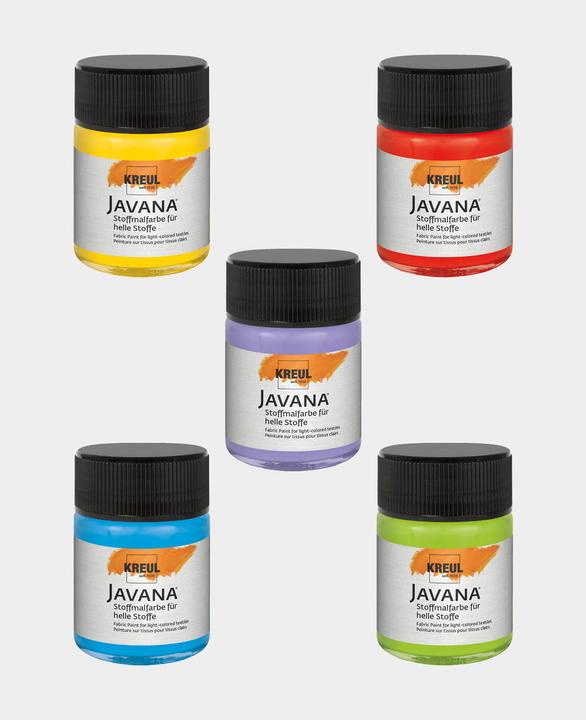 Produktbild Kreul Javana (Rot, Azurblau, Goldgelb, Maigrün, Lavendel, 250 ml)