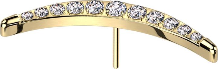 Actual product image Star Piercing Threadless crescent moon gold plated with crystals silver (without brass, Titanium G23)