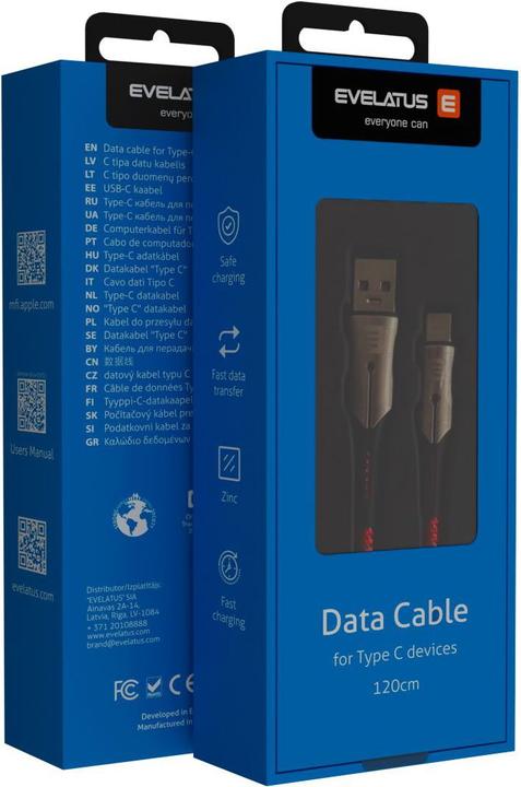 Actual product image Evelatus Type-C Data Cable TPC02 (1 m)