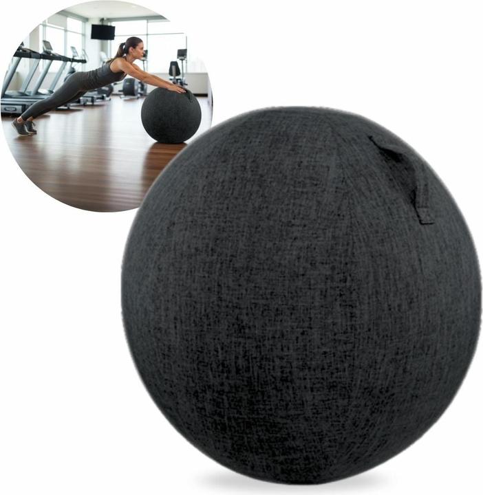 Hermex Sitzball mit Schutzhülle Yoga-Ball Gymnastikball Fitnessball (65 cm)