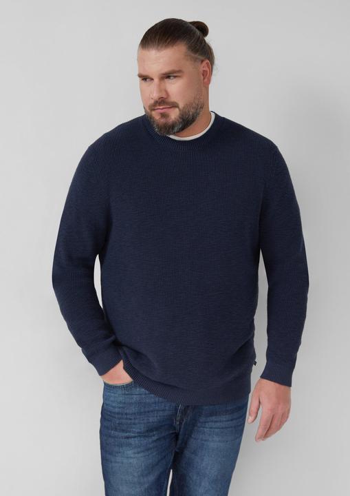 Produktbild s.Oliver Strickpullover Strickpullover mit Crew Neck und Strukturmuster (5XL)