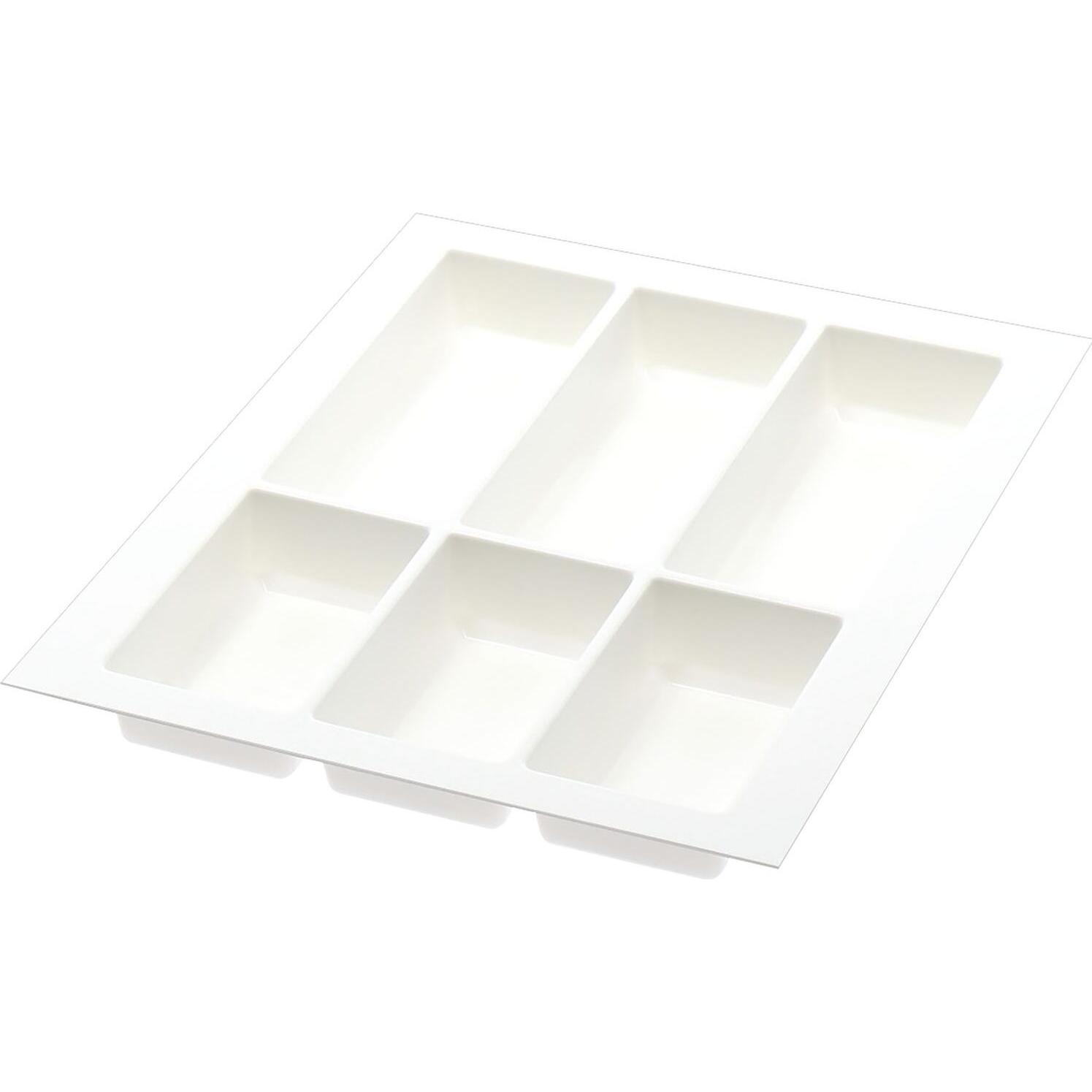 Agoform Besteckeinsatz Classico kürzbar 490x390x50,5mm, Kunststoff weiss, Besteckkasten, Weiss