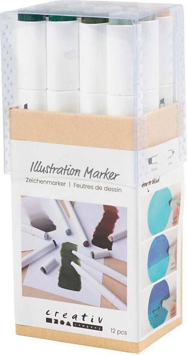 Actual product image Creativ Company Kalligraphiemarker 1+ 8 mm, 12 Stück, Naturfarben (12x)
