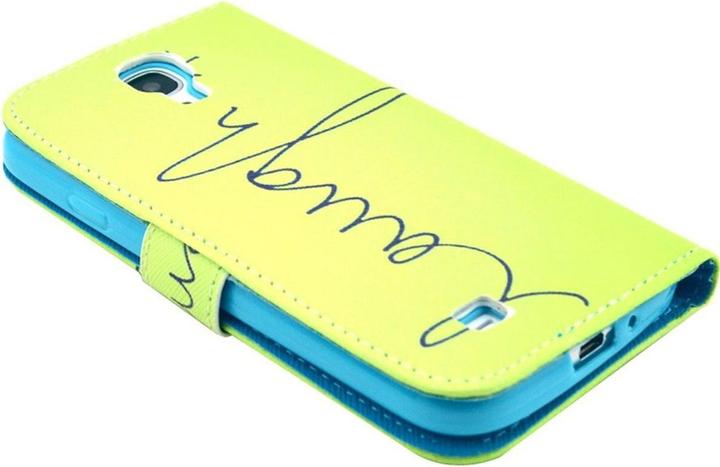 Produktbild König Design Handyhülle Tasche für Handy Samsung Galaxy S4 Schriftzug Laugh / Lachen Grün (Samsung Galaxy S4)