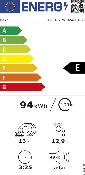 Energy Label Beko Geschsp. DFN04321W E