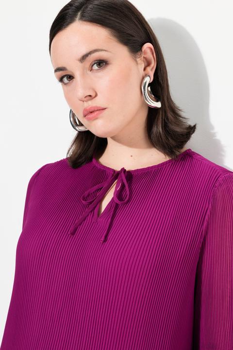 Actual product image Ulla Popken Pleated A-Line Long Sleeve Tunic Blouse (50, 52)