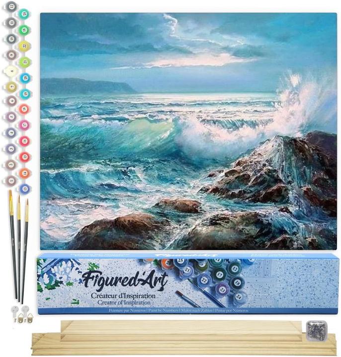 Actual product image Figured'Art Painting by numbers - Waves