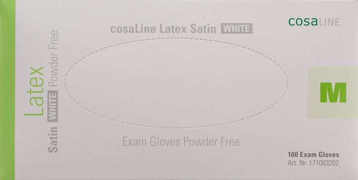 Image du produit CosaLine Gants d'examen Latex Satin blanc non-poudrés (M)