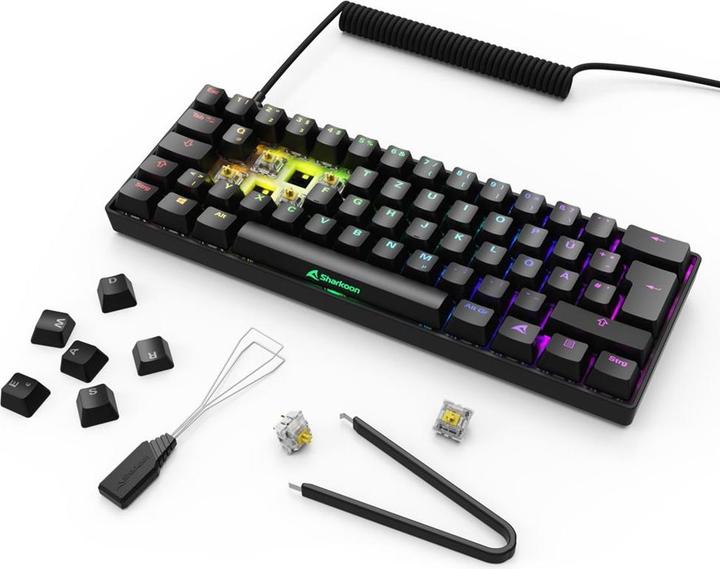 Actual product image Sharkoon SGK50 S4 Gen2 bk Gateron yellow DE (DE, Cable)
