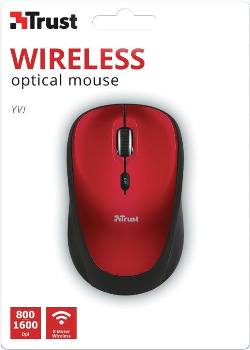Immagine prodotto Trust Yvi Mini Mouse senza fili rosso (Senza fili)
