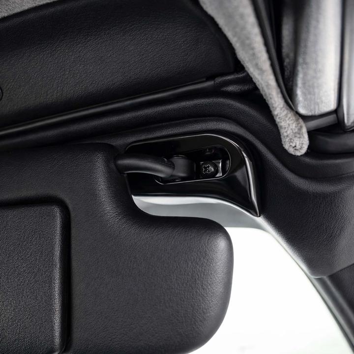 Actual product image Wiltec Sun Visor Pivot Trim Cap compatible with Mercedes SL R129 W124 black metal mount cap Right Side