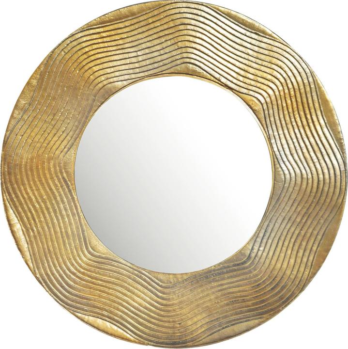 Actual product image FineBuy Wall mirror hallway mirror round metal 74 cm mirror hallway hanging mirror (Ø 3 cm)