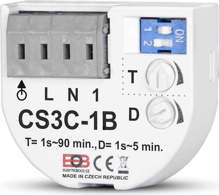 Produktbild Elektrobock Zeitschalter für Ventilatoren Badlüfter Beleuchtung Nachlaufrelais CS3C-1B