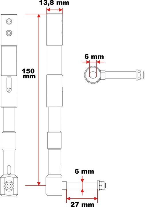 Actual product image Eurokit TELESCOPIC STRUTS 150MM 2PCS.