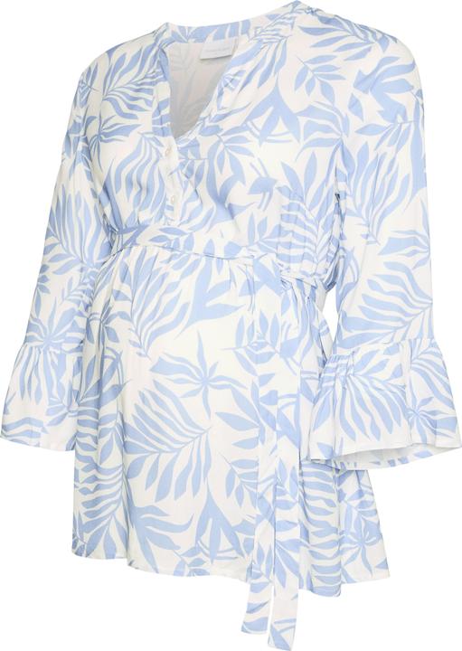 Produktbild Mamalicious Locker geschnitten V-Ausschnitt Ärmelbündchen mit Rüschen Weite Ärmel Top Bluse (L)