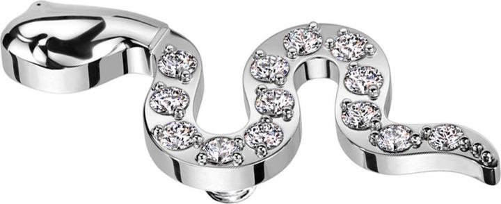 Immagine prodotto Star Piercing Dermal Anchor serpente argento cristalli argento (senza ottone, Titanio)