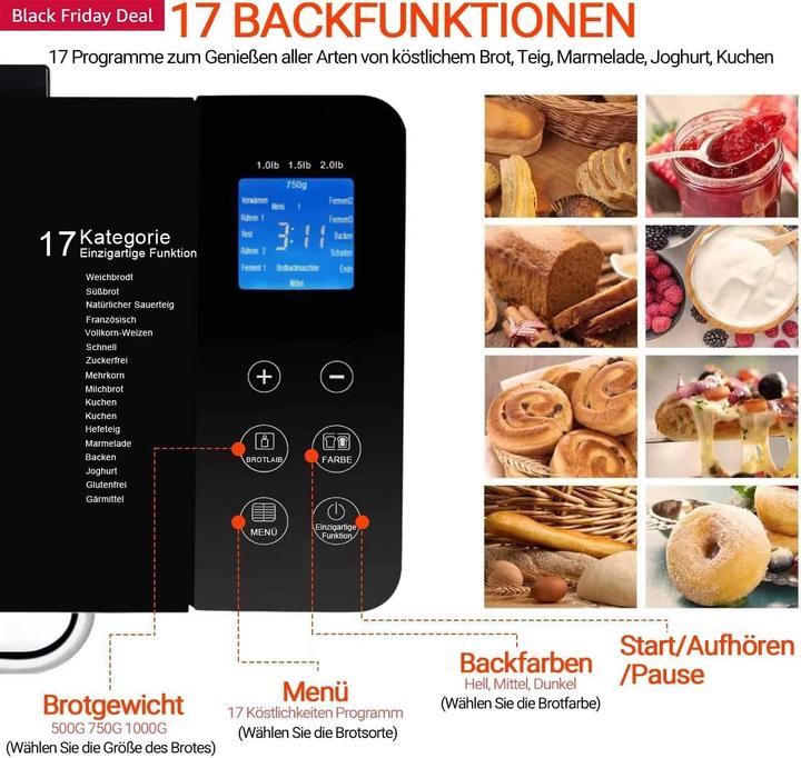 Actual product image Eonbon 17 in 1 Breadmaker