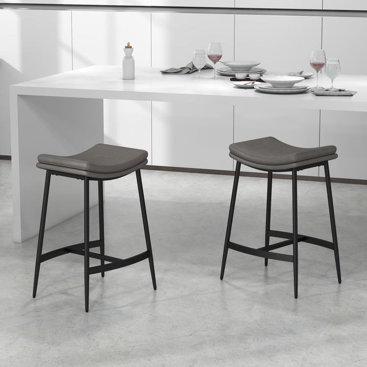 Actual product image Homcom Barhocker Polyester, Stahl Grau