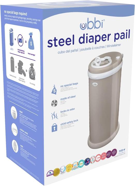 Actual product image Ubbi Steel nappy bin