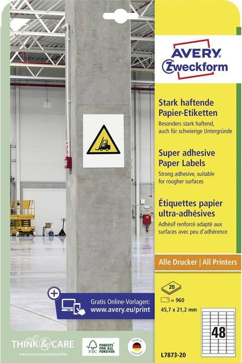Produktbild Avery Stark widerstandsfähige Papieretiketten
