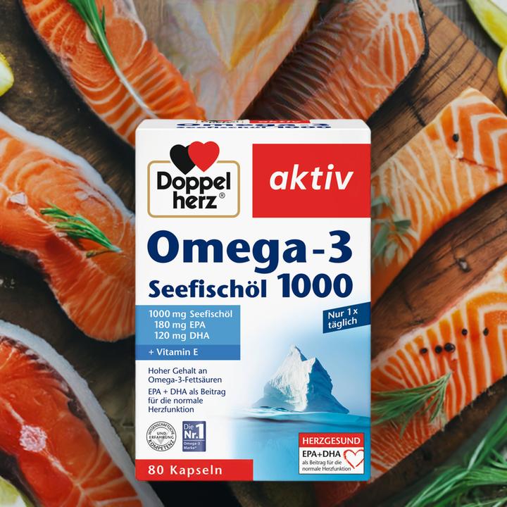Produktbild Doppelherz Double Heart Seefischöl Omega3 1000mg (80 Stück, Kapseln)