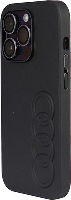 Actual product image Audi Synthetic Leather iPhone 14 Pro 6.1" czarny/black hardcase AU-TPUPCIP14P-TT/D1-BK (Apple iPhone 14 Pro)