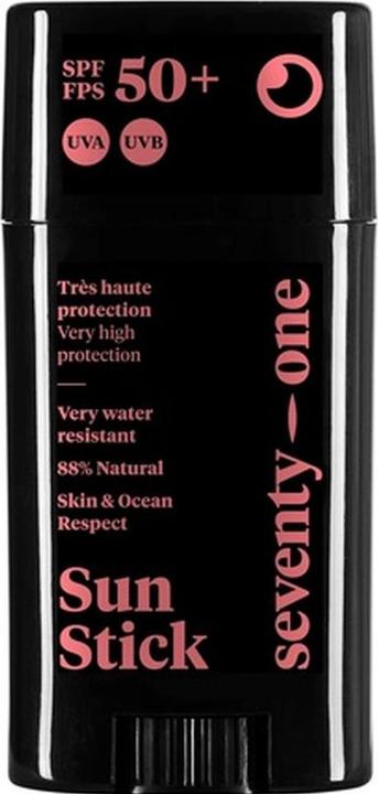 Actual product image SeventyOne Percent The Sunset Sun Stick SPF 50+ Vegan Very High Protection Water Resistant UVA 34 89% Natural (Sun spray, SPF 50+, 15 g)