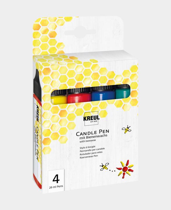 Image du produit Kreul Set de 4 stylos bougie, peinture à la cire (Bleu, Jaune, Green, Red, 116 ml)