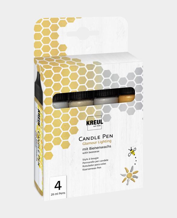 Actual product image Kreul Candle Pen Set of 4, Wax Colour (Silver, Gold, 116 ml)