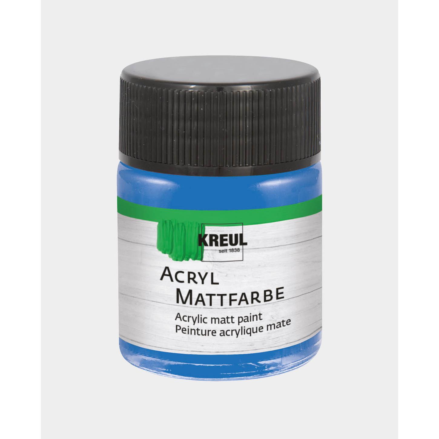 Kreul, Künstlerfarbe + Bastelfarbe, Acryl Mattfarbe, 50 ml (Enzianblau, 50 ml)