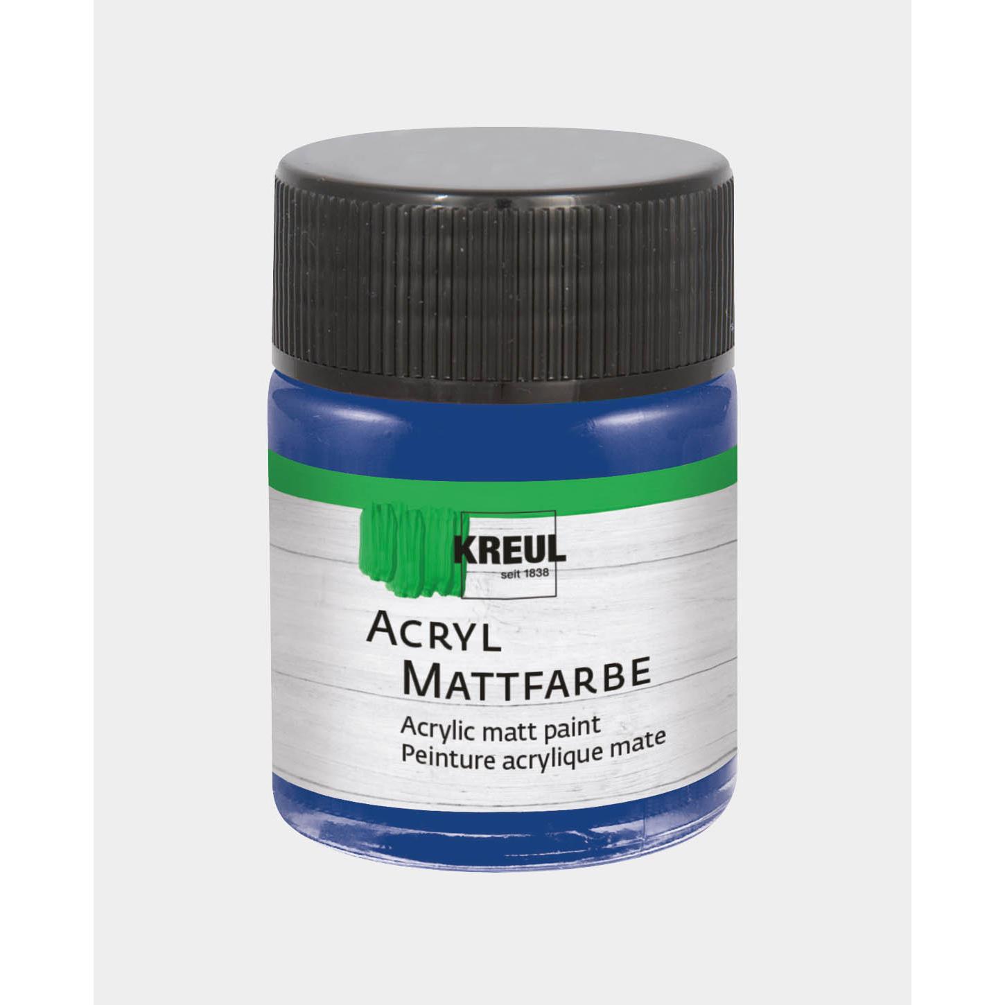 Kreul, Künstlerfarbe + Bastelfarbe, Acryl Mattfarbe, 50 ml (Kobaltblau, 50 ml)