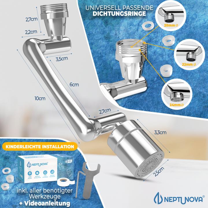 Actual product image Neptunova Swivel tap attachment