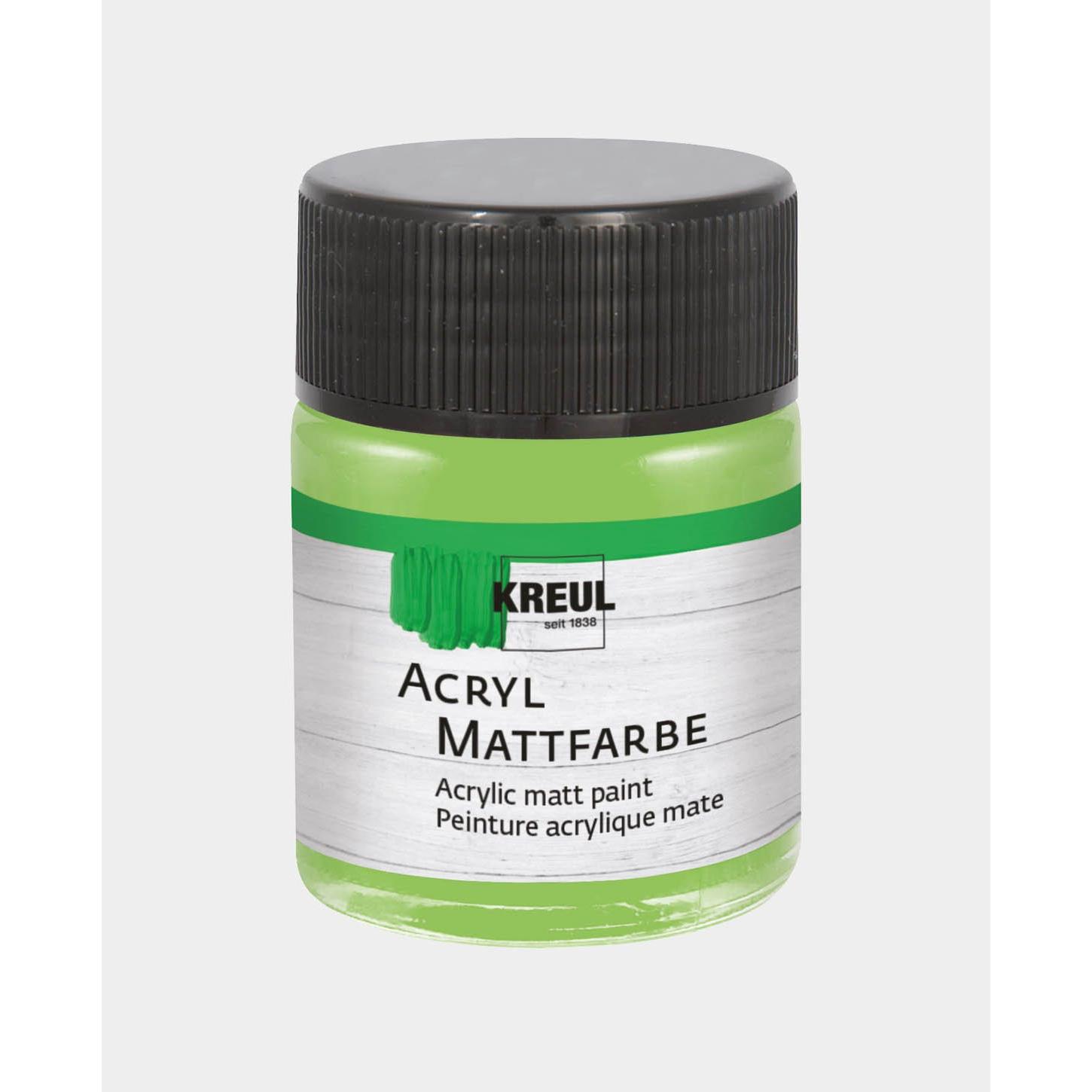 Kreul, Künstlerfarbe + Bastelfarbe, Acryl Mattfarbe, 50 ml (Maigrün, 50 ml)