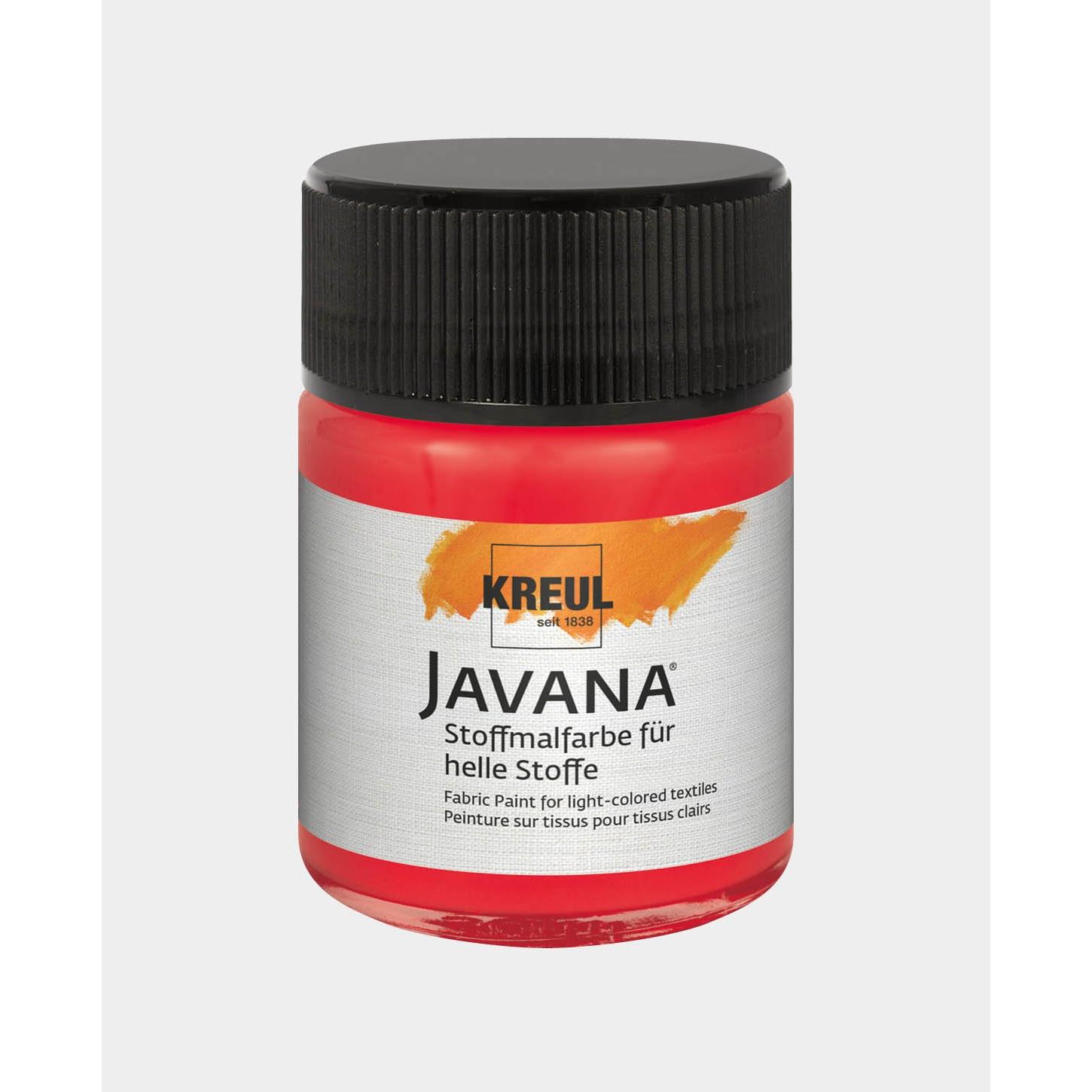 Thumbnail - Kreul, Künstlerfarbe + Bastelfarbe, Javana Stoffmalfarbe für helle Stoffe, 50 ml (Hellrot, 50 ml)