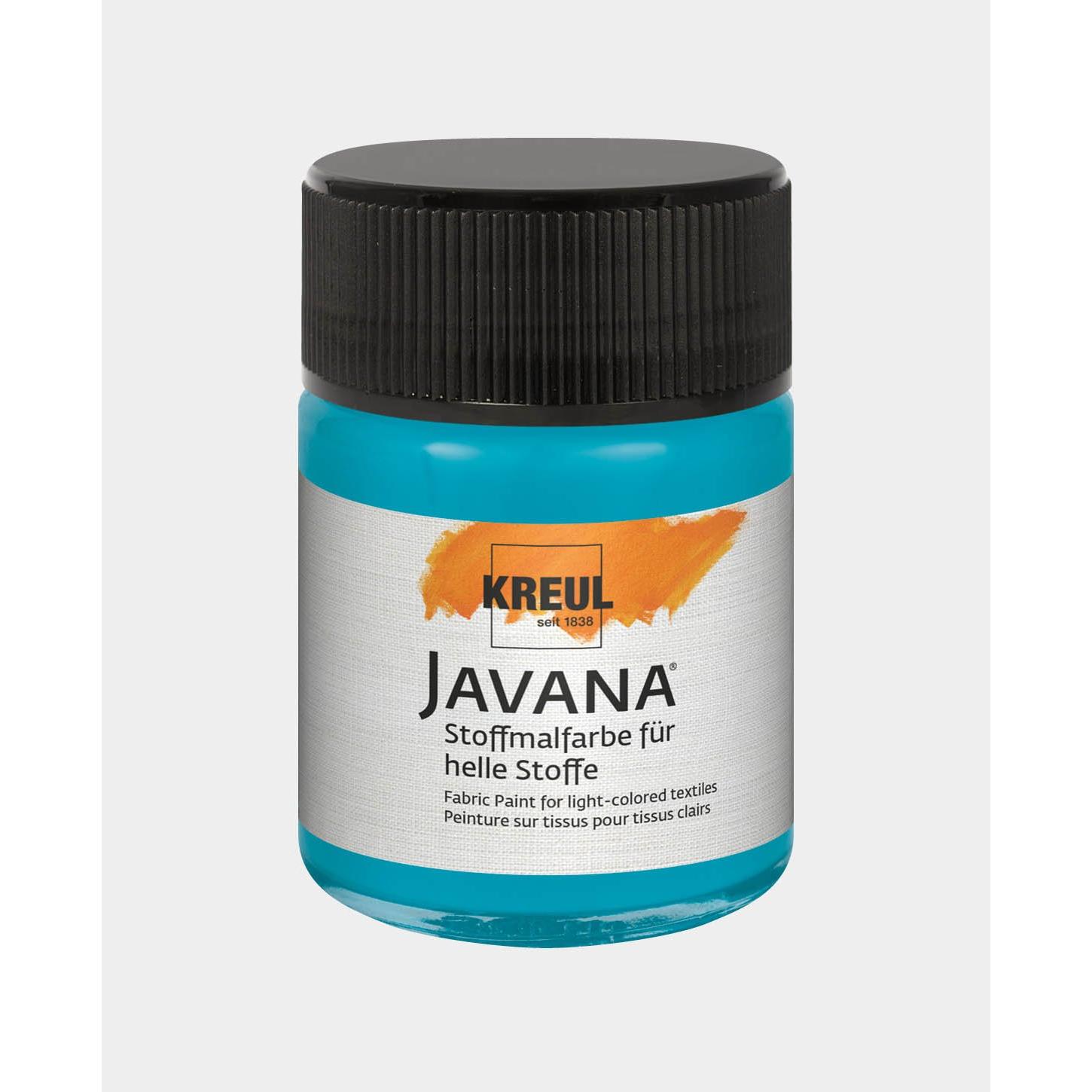 Thumbnail - Kreul, Künstlerfarbe + Bastelfarbe, Javana Stoffmalfarbe für helle Stoffe, 50 ml (Türkisblau, 50 ml)