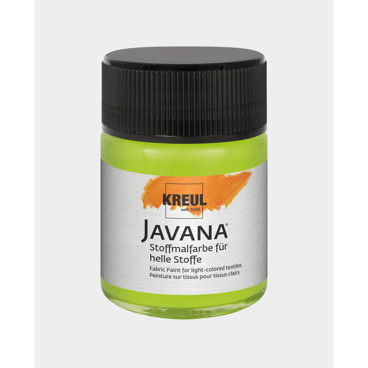 Thumbnail - Kreul, Künstlerfarbe + Bastelfarbe, Javana Stoffmalfarbe für helle Stoffe, 50 ml (Leuchtgrün, 50 ml)