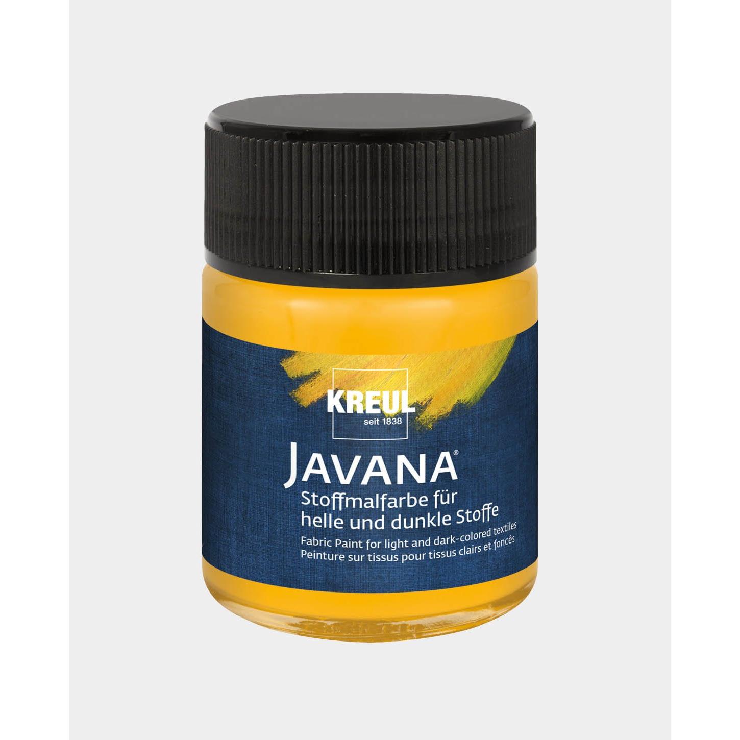 Thumbnail - Kreul, Künstlerfarbe + Bastelfarbe, Javana Stoffmalfarbe für helle und dunkle Stoffe, 50 ml (Goldgelb, 50 ml)